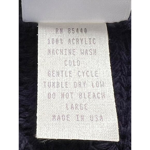 Bobbie Brooks Womens Large Navy Blue Chunky Knit Sweater 100% Acrylic Crewneck M - Picture 6 of 6